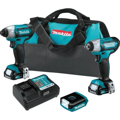 NIB Makita 12V Max CXT CT324 Impact Driver, Impact Wrench, Flashlight, 2 x 1.5Ah - Image 1 of 4