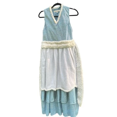 冬季公主闪亮连衣裙/礼服女孩 12 蓝色白色亮片服装/万圣节 — 第 1/4 张图片