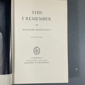 This I Remember by Eleanor Roosevelt Harper & Brothers First Edition VTG HC 1949 - Picture 1 of 24