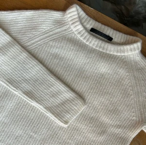 Jenni Kayne 100% Cashmere Fisherman Sweater Size Medium Ivory Designer Classic - Picture 1 of 12
