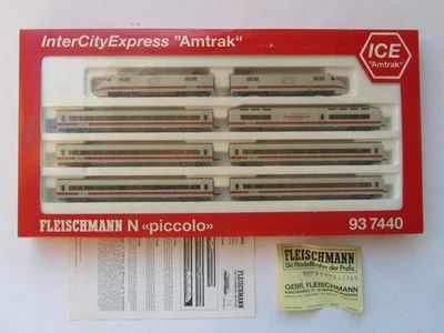 Fleischmann 93 7440  - Spur N - 8-tlg. ICE-Triebzug Amtrak BR401 in OVP - Bild 1 von 4
