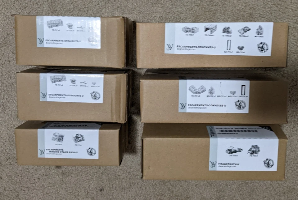 Dwarven Forge Escarpment Wilderness Terreno Escaleras Pata de Titan LOTE SIN PINTAR Foto 1 de 4