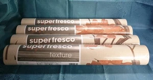 Revestimiento de pared con textura súper fresca amapola naranja quemada crema 4 rollos nuevo  - Imagen 1 de 5