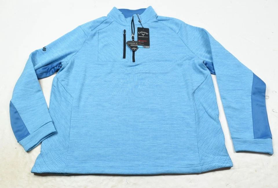 Callaway WeatherSeries 1/4 Zip Pullover Mens Large Blue Long Sleeve Thermal Golf - Image 1 of 4