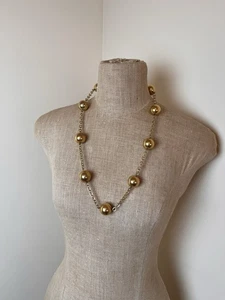 Cadoro Vintage goldfarbene große Kugel Station Halskette 30" - Bild 1 von 3
