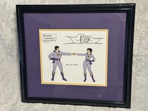 1977 Hanna Barbera SuperFriends Animation Production Cel Zan & Jayna Framed - Picture 1 of 6