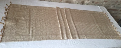 N29 Chemin de table en brocard doré Inde table runner brocade 53x223cm - Photo 1/4