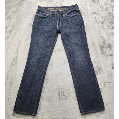 Мужские джинсы Arizona Jean Co 34 X 32 синие темные вареные узкие узкие джинсовые повседневные опрятные - Изображение 1 из 4