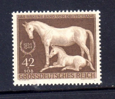 Alemanha Semi-Postal 1944 Scott# B283 Cavalo de Corrida MNH MUITO BOM ESTADO - Imagem 1 de 2