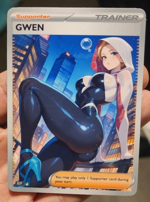 Gwen - Pokemon - Waifu - Goddess - DIY - Full Art - Glossy - Trainer Card - Image 1 of 2