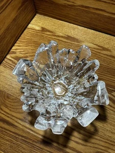 ISAK Mats Jonasson Maleras Frozen Ice Crystal Bowl Full Lead Heavy Signed Sweden - Picture 1 of 9