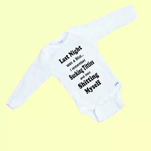 LAST NIGHT was a Blur... Bebé divertido manga larga Onesie hace un regalo perfecto - Imagen 1 de 1