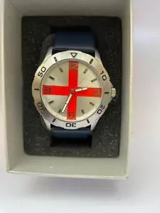 Accurist Mens Vintage Quartz England Footmall Leather Strap Watch & BOx - Picture 1 of 13