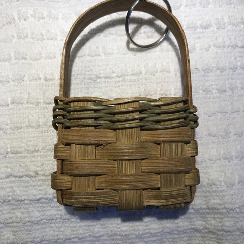 Miniature Handmade Woven Basket 4 inches Tall Cover