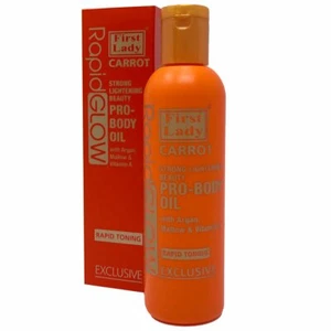 First Lady Rapid Glow Carrot Strong Skin Lightening Beauty Pro Body Oil 200ml