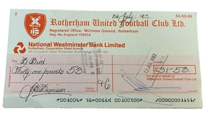 ROTHERHAM UNITED SCHECK - ZAHLBAR AN B BIRD - 7.8.1983 - Bild 1 von 1