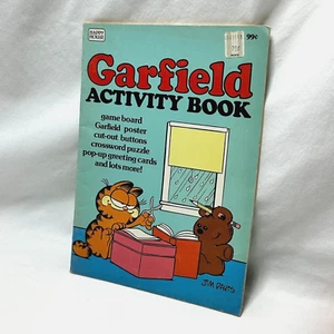 Vintage Garfield Activity, Jim Davis (1982) Puzzles and Games Couple Used Pages - Picture 1 of 5