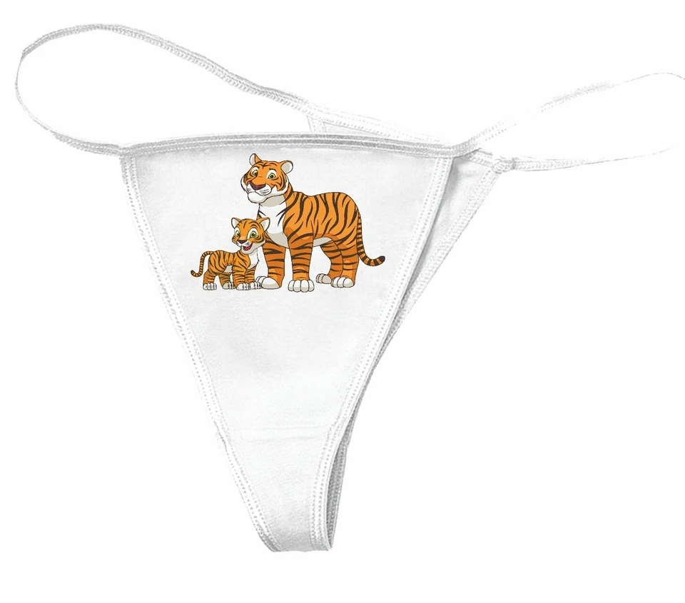 Damen String Tanga MÄCHTIGER TIGER MIT SEINEM TIGER BABY TIGERIN - LÖWE - LÖWEN - Bild 1 von 1
