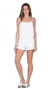 NUEVO CON ETIQUETAS MAMELUCO FLOR CACTUS VOLCOM MUJER $55 S blanco correas extraíbles  - Imagen 1 de 3