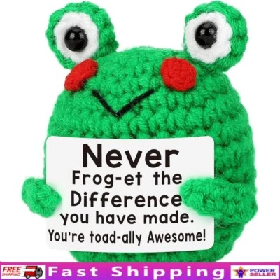 Thank You Teacher Gift Crochet Frog Positive Quote Employee Farewell Gift New - Изображение 1 из 4