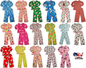 Sara's Prints Girls 2 Piece Long Sleeve Sleepwear Pajama Set CLOSEOUT - Picture 1 of 41