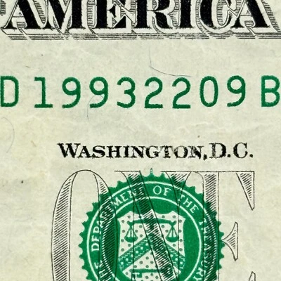 1993 22nd September Dollar 1993 22 September Birthday Fancy Serial Number Dollar - Image 1 of 3