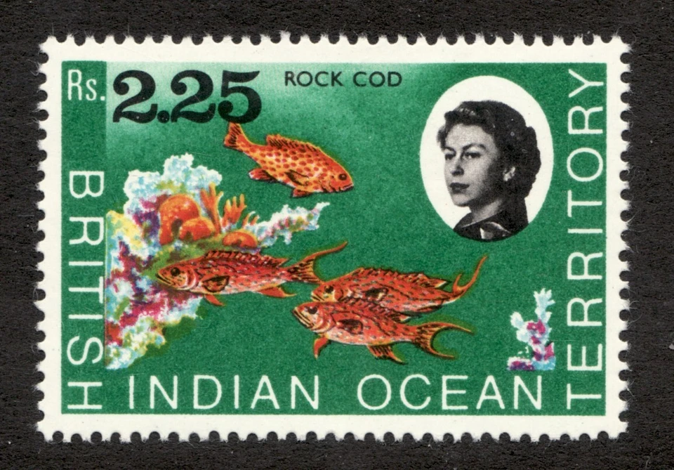 1968 British Indian Ocean Territory BIOT Sc# 30 - Rs 2.25, Rock Cod. MH Cv$13.50 - Image 1 of 1