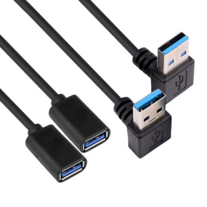 2 Stück 90° Grad  Unten+UP USB 3.0 Winkel Adapter Verlängerungskabel 100CM - Picture 1 of 2