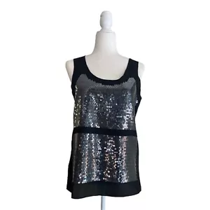 Canotta pullover donna LOFT nera senza maniche paillettes davanti taglia S - Foto 1 di 13