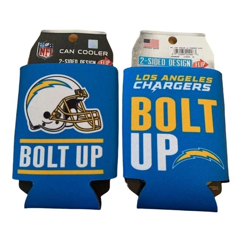 Los Angeles Chargers Slogan Design NFL Can Cooler " BOLT UP " Cover