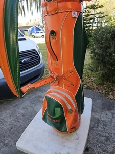 Vintage Miami Hurricanes Miller Pro Model Cart Golf Bag Made In USA  - Picture 1 of 13