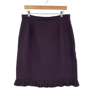 Nipon Boutique Pencil Skirt Womens Size Petite 14 Purple Fringe Lined Back Zip - Picture 1 of 13