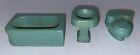 Dollhouse Miniature Wood Furniture Bathroom Set Art Deco Turquoise 1:12