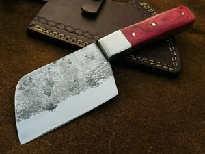Custom Handmade Antiqued High Carbon Steel Chef Knife, Cleaver, Axe, Camping 104 - Picture 1 of 5