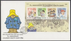 NEW ZEALAND FDC 1994 HEALTH MINI SHEET PADDINGTON BEAR (ID:FH186 (20/7) - Picture 1 of 1