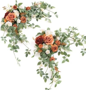 2PCS Terracotta Arch Flowers Artificial Floral Swags Centerpieces Wedding - Picture 1 of 4