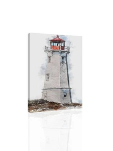 Lighthouse Sketch 1 - CANVAS OR PRINT WALL ART - Picture 1 of 2