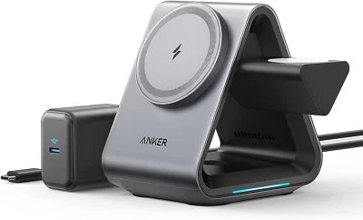 Anker MagSafe Charger 3in1 Magnetic Wireless Charging Station 15W Max for Apple - Image 1 of 4