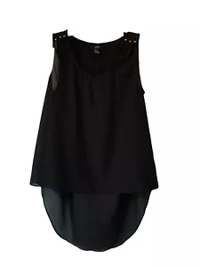 Forever 21 Damen schwarz halbtransparent ärmellos Bluse Top Rundhals Größe S - Bild 1 von 10
