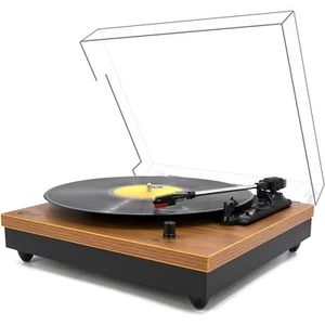 Record Player Popsky Vintage Turntable Model TT202-1 Bluetooth RCA Jack Speakers - Picture 1 of 7