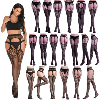 Women's Fishnet Thigh-High Stockings Tights Suspender Pantyhose Stocking Hosiery