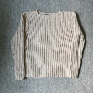 Vintage Polo Ralph Lauren 100% Cotton Pullover Sweater Knit 80s Sz XL Tan VTG  - Picture 1 of 13