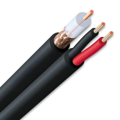 500ft RG59U Siamese Coax Cable 20AWG + 18/2 CCTV Security Surveillance UL Rated - Image 1 of 4