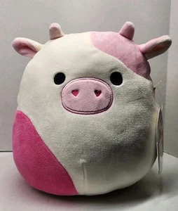 Kellytoy Squishmallow 8" Caedyn The Cow W/Heart Nose Plush  GOOD USED CONDITION  - Picture 1 of 6