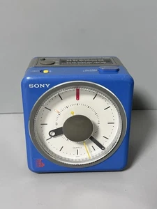 Sony Blue ICF-A10W Analog Clock Radio Vintage TESTED WORKING - No Battery Cover - Picture 1 of 13