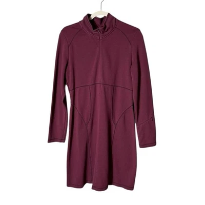 Vestido Sudadera Athleta Ajustado Modal Talla Grande Atletismo Granate Manga Larga Foto 1 de 4