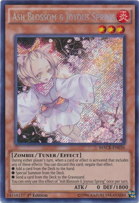 Lightly Played Ash Blossom & Joyous Spring - MACR-EN036 - Secret Rare - 1st Edit - Image 1 of 1