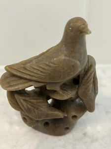 Vintage Vogelfigur aus geschnitztem Stein 3,5 Zoll - Bild 1 von 4