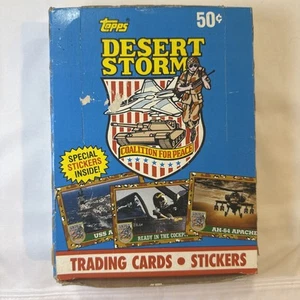 Carte collezionabili e adesivi Topps 1991 Desert Storm 36 confezioni nuove sigillate in scatola - Foto 1 di 8