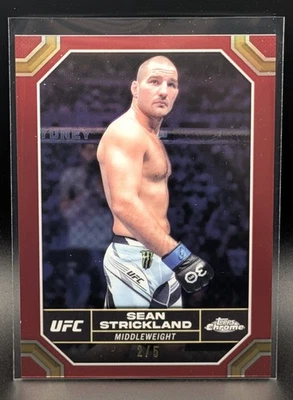 2024 Topps Chrome UFC - Sean Strickland #174 Red Refractor /5 - Image 1 of 2